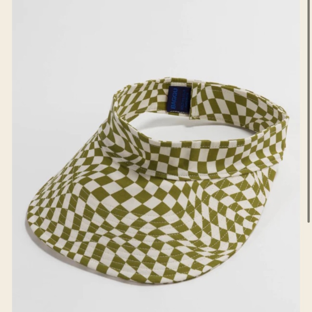Baggu green and white printed visor!